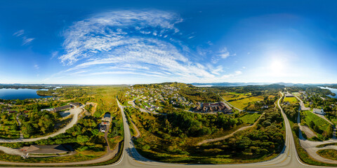 360 vr aerial panorama of Lindas Norway © Felix Mizioznikov