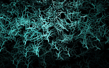 Dark Green vector natural backdrop with leaves, branches.