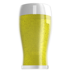 3D rendering illustration of a beer glass