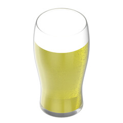 3D rendering illustration of a beer glass