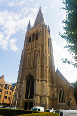 View at the Bell tower of Sint Jacobskerk at Ieper, West Flanders, Belgium