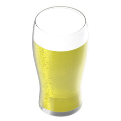 3D rendering illustration of a beer glass