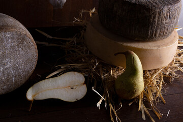 Table of various cheese and food - 532047591