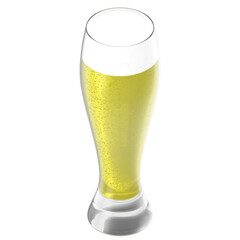 3D rendering illustration of a beer glass