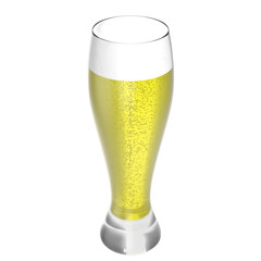 3D rendering illustration of a beer glass