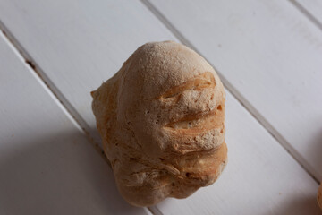 Homemade fresh bread on a table - 532047756