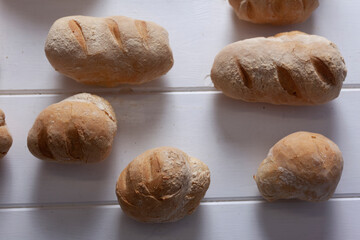Homemade fresh bread on a table - 532047777