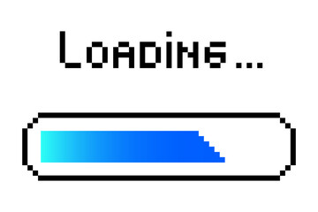 Blue loading bar. Computer interface. Vector illustration. stock image. 