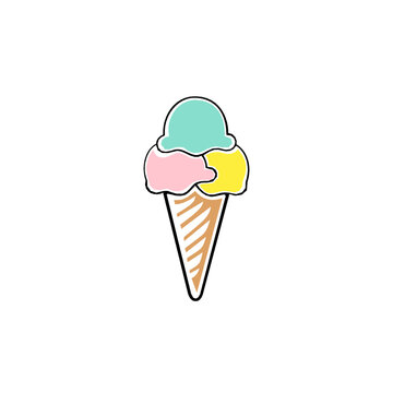 ice cream simple logo with cone
