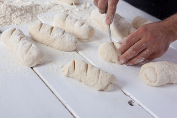 Dough preparing bread handmade - 532047913