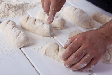 Dough preparing bread handmade - 532047919