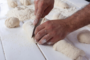 Dough preparing bread handmade - 532047927