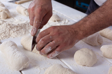 Dough preparing bread handmade - 532047931