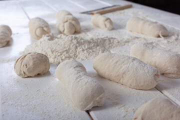 Dough preparing bread handmade - 532047941
