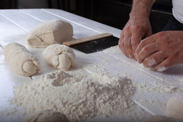 Dough preparing bread handmade - 532047962