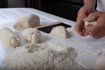 Dough preparing bread handmade - 532047965