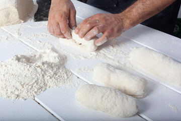 Dough preparing bread handmade - 532047987
