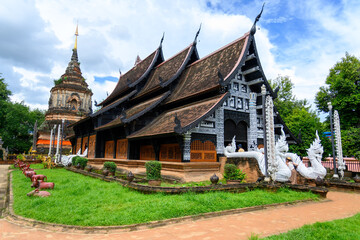 Fototapeta na wymiar Beautiful temple in Thailand (Wat Lok Molee Temple) Chiangmai Thailand.