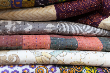 Coloured textile shelf in India