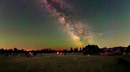 Skyglow and the MilkyWay Over a Star Party