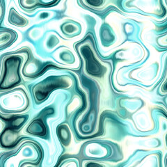 Washed teal wavy blur water reflection melange seamless pattern. Aquarelle effect ashion fabric for coastal nautical blotchy wallpaper background.. Dyed washed with blurry gradient tile able swatch.
