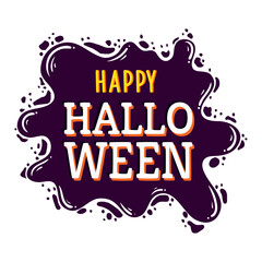 happy halloween lettering card