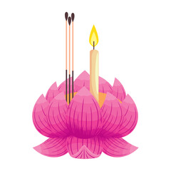 loy krathong candle in lotus