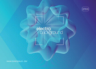 Neon electronic event. Electro dance dj. Trance sound. Club fest poster. Techno music party flyer.