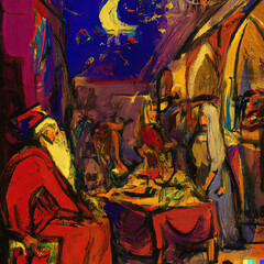 Market scene from 1001 Arabian Nights
