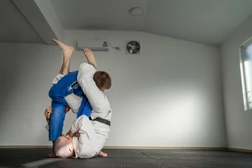 Zelfklevend Fotobehang brazilian jiu jitsu bjj concept training martial arts combat sport © Miljan Živković