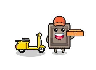 Character Illustration of carpet as a pizza deliveryman