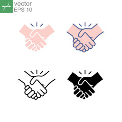 Join hands to fight together, hand in hand, Two hands support each other for teamwork. Handshake in Friendship of cooperation.Collaboration icon. Vector illustration. Design on white background. EPS10