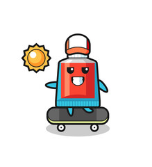 toothpaste character illustration ride a skateboard