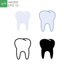 Healthy Dental in molar part for dentistry, orthodontics Medical concept in oral health care and hygiene, Human Anatomy Body part. Tooth icon. Vector illustration. Design on white background. EPS10