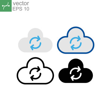 Cloud and refresh symbol for storage refresh update. Social Campaign Process Concept. Data Sync. CRM, Campaign management, project management icon. Vector illustration Design on white background EPS10