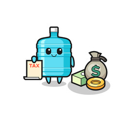 Character cartoon of gallon water bottle as a accountant