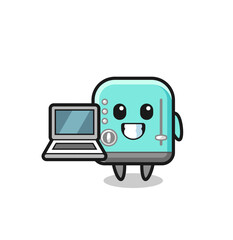 Mascot Illustration of toaster with a laptop