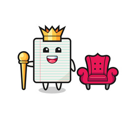 Mascot cartoon of paper as a king