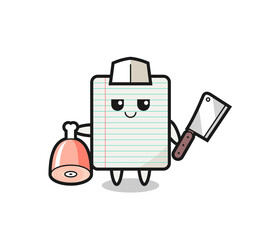 Fototapeta premium Illustration of paper character as a butcher