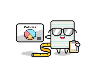 Illustration of paper mascot as a dietitian