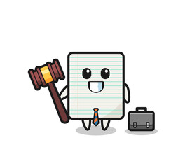 Illustration of paper mascot as a lawyer