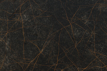 Naklejka na ściany i meble Marble background. Dark texture with scuffs. Stone stylish background. Visualization of natural marble with yellow stripes. Dark marble pattern. Background dark stone wall. 3d rendering.