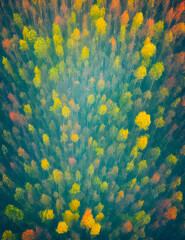 Fototapeta na wymiar Cute and beautiful autumn landscape, screensaver for desktop. 3d illustration
