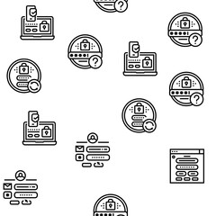 registration login website form vector seamless pattern thin line illustration