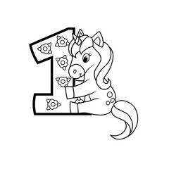 unicorn coloring book 1