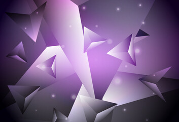 Dark Purple, Pink vector polygonal pattern.
