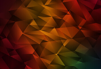 Obraz premium Dark Green, Red vector template with crystals, triangles.