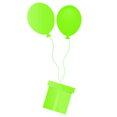 Floating balloons with gift
