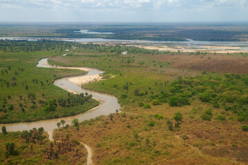 Africa, Tanzania, Ruaha National Park. View of some of the waterways in Ruaha National Park.
