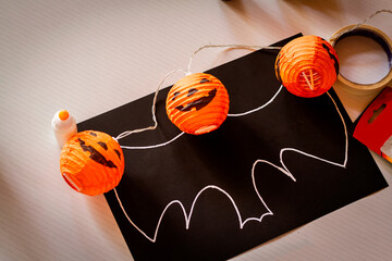 Halloween crafts and preparations, copyspace